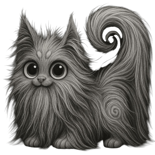 Surveillance image of Lowstep, a spectral catlike Bala with recursive fur