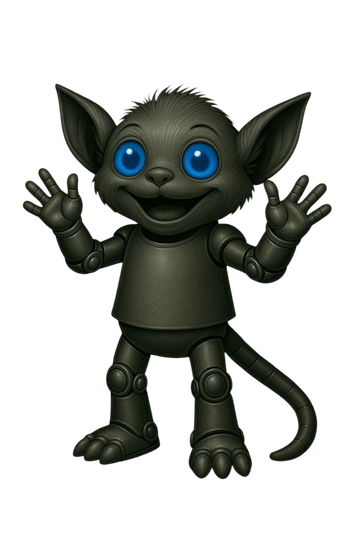 Dense, short metal creature with interlocking scrap armor, resting silently in an industrial corridor.