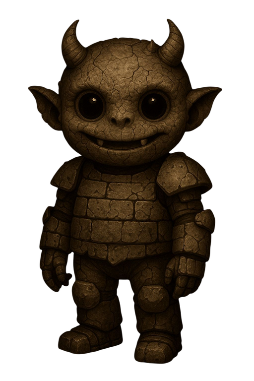 Faint figure wrapped in signage, tarp, and plastic cones, hidden in a corner shadow.